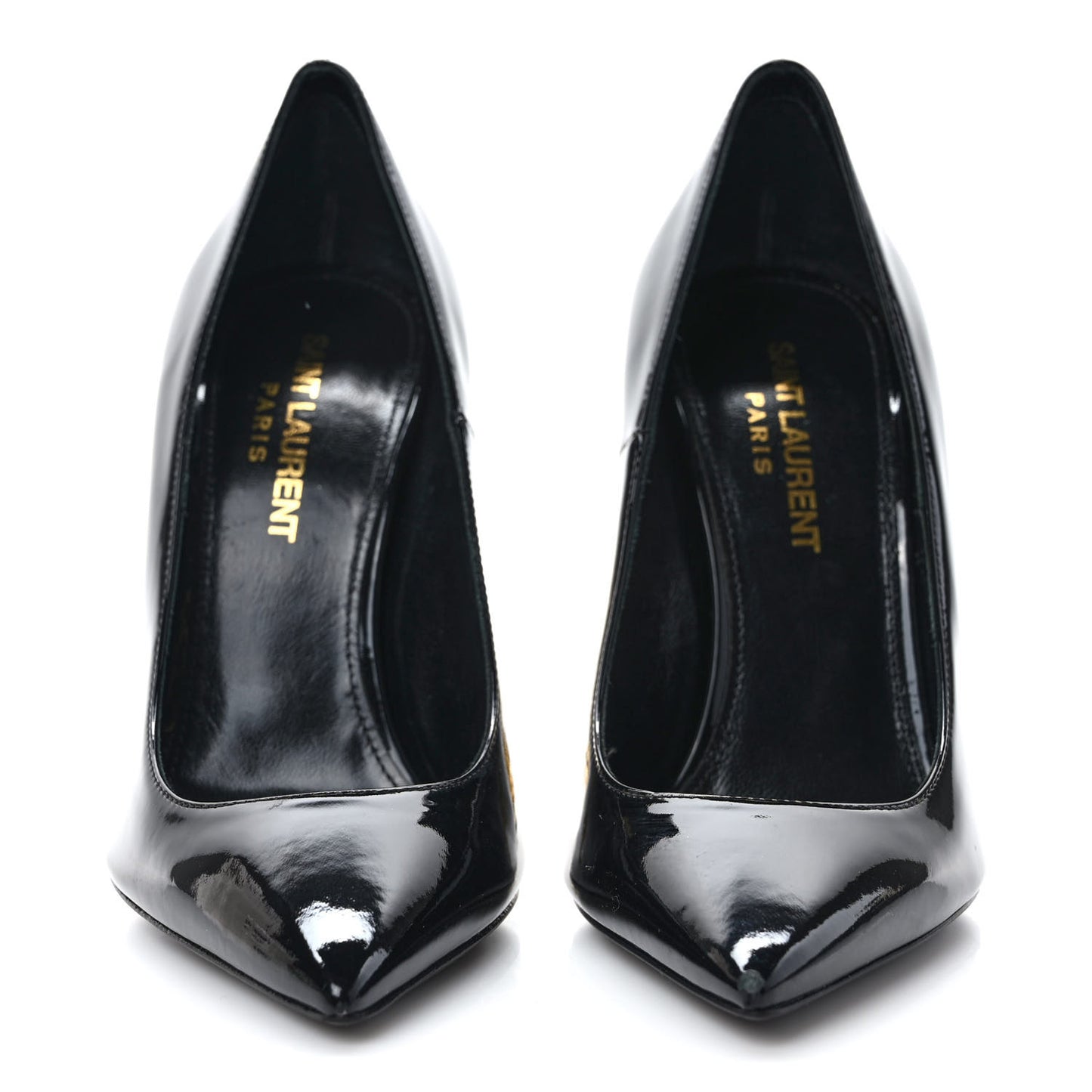Patent Calfskin Opyum 110 Pumps 35 Black Gold