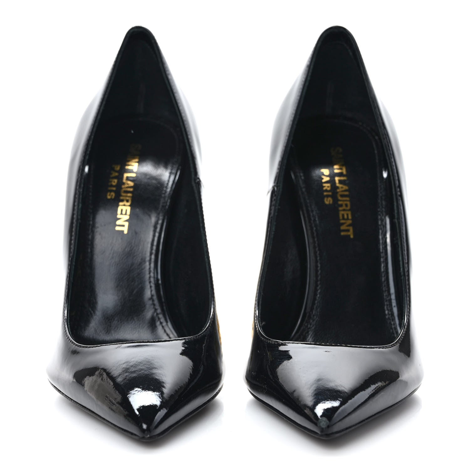 Saint Laurent Patent Calfskin Opyum 110 Pumps 35 Black Gold 2 of 8