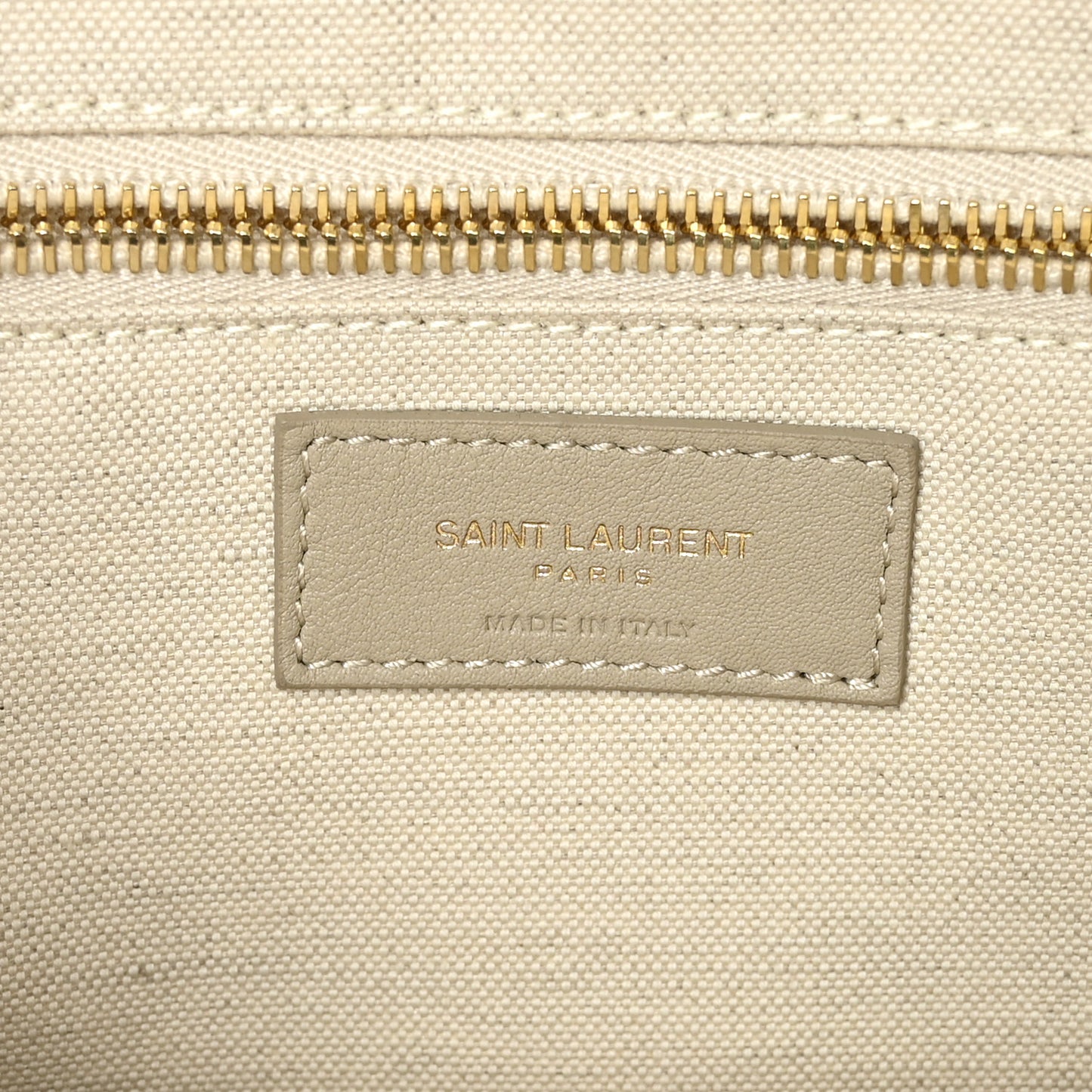 Linen Calfskin Small Rive Gauche Tote Beige Sea Salt