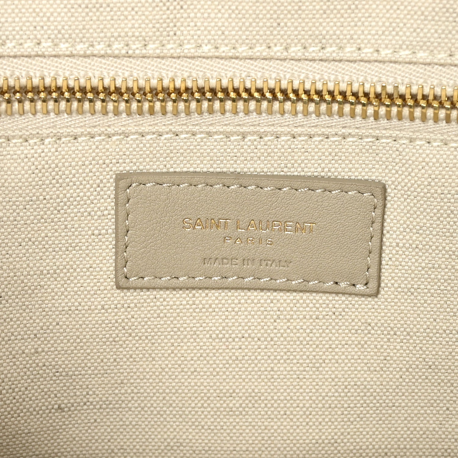 Saint Laurent Linen Calfskin Small Rive Gauche Tote Beige Sea Salt 6 of 8