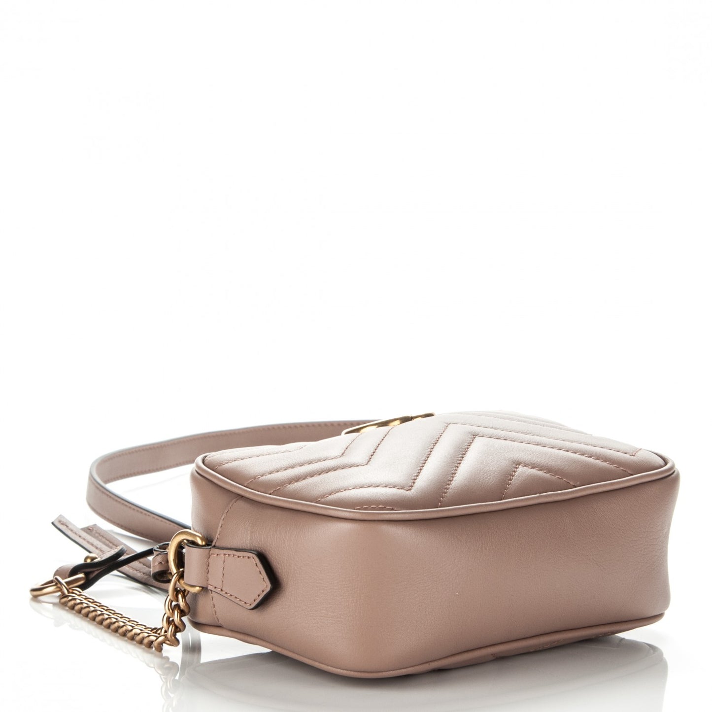 Calfskin Matelasse Mini GG Marmont Chain Shoulder Bag Porcelain Rose