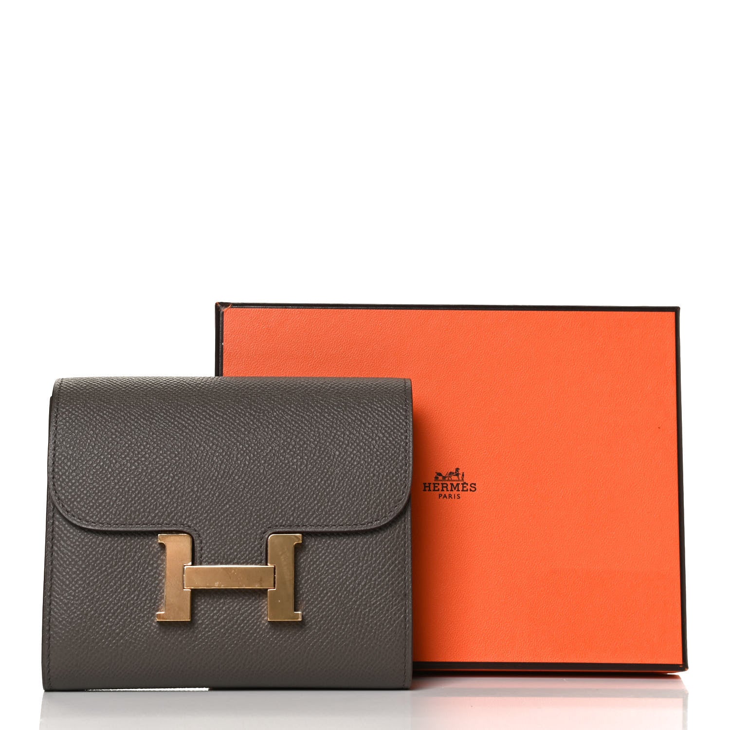 Hermes Epsom Constance Compact Passant Wallet Etain 10 of 10