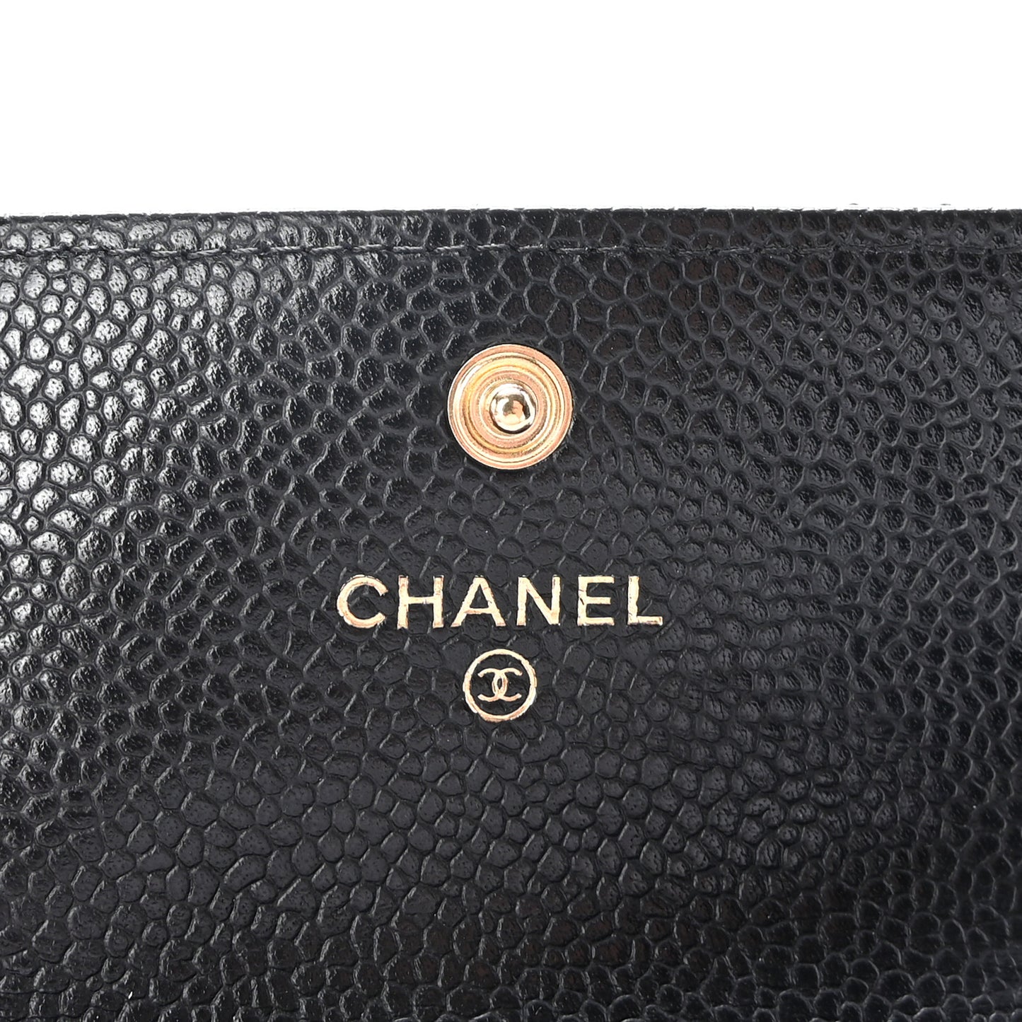 Caviar Quilted Flap Card Holder Black