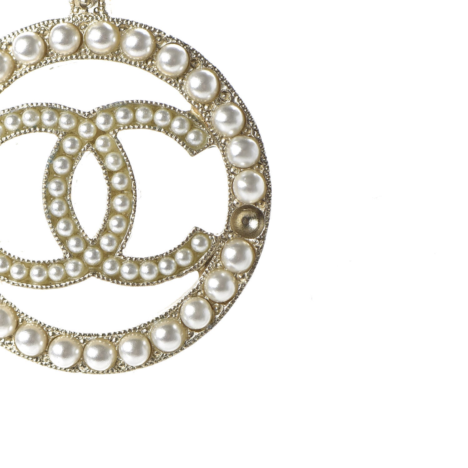 Chanel Pearl CC Round Pendant Necklace Gold 5 of 8