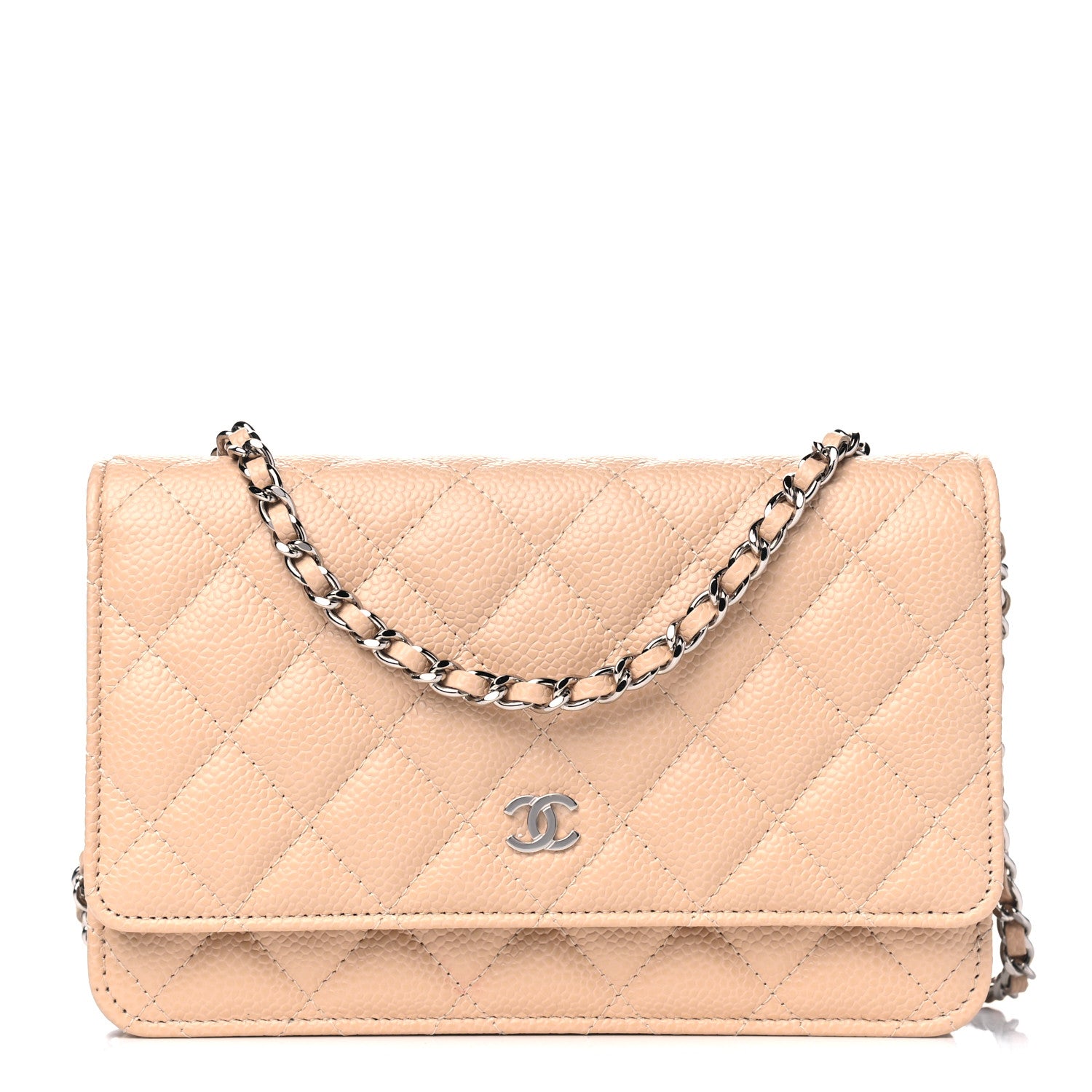 Chanel Caviar Quilted Wallet On Chain WOC Beige 1 of 5