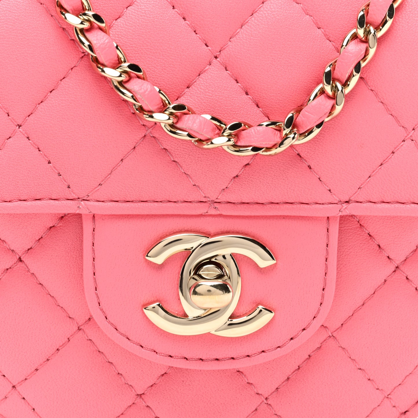 Lambskin Quilted CC In Love Heart Bag Pink