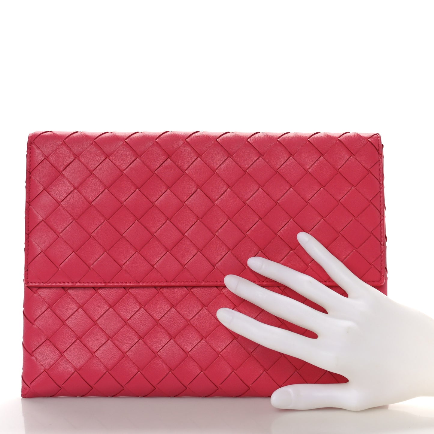 Nappa Intrecciato Flap Pouch Cranberry