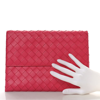 Bottega Veneta Nappa Intrecciato Flap Pouch Cranberry 2 of 7