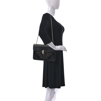 Bulgari Lizard Serpenti Forever Shoulder Bag Black Multicolor 2 of 9