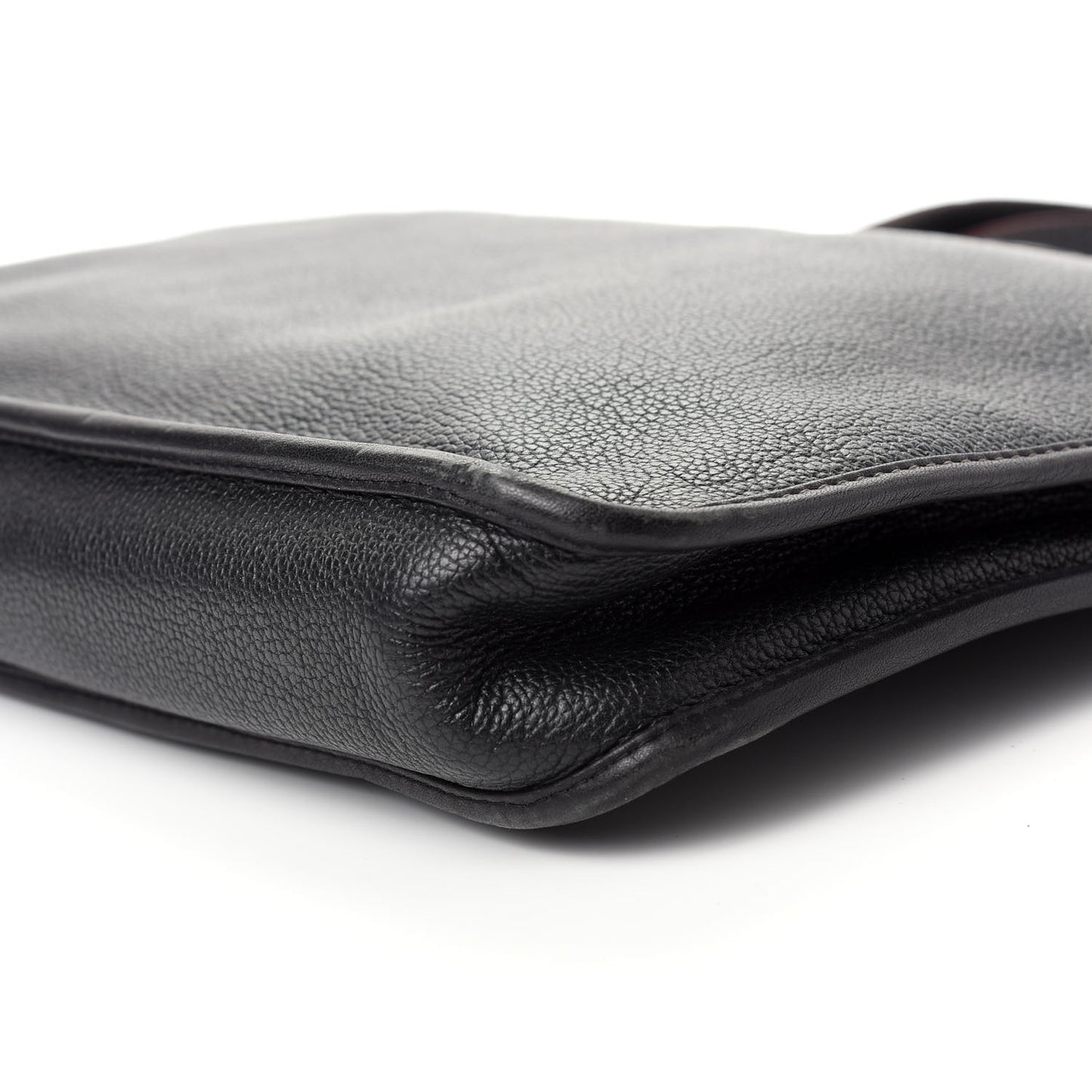 Grained Calfskin Briefcase Black