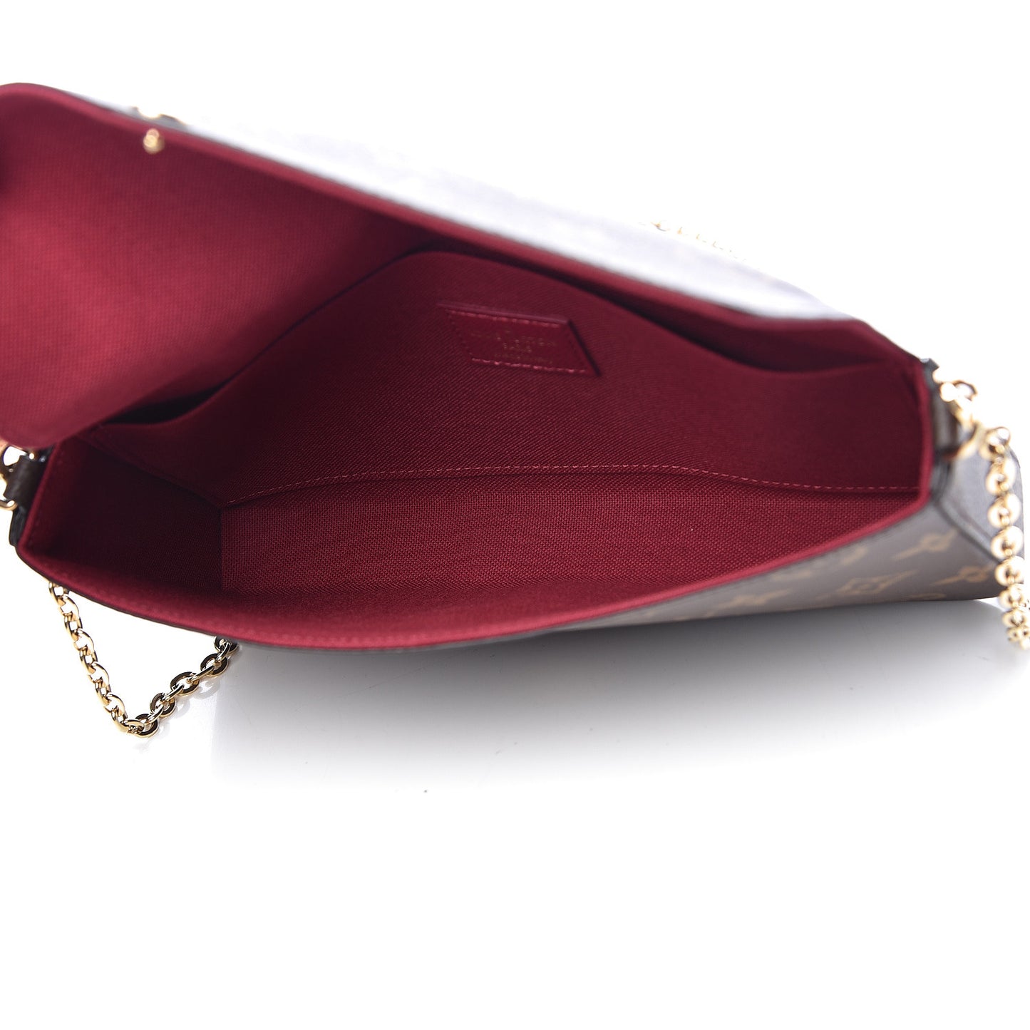 Monogram Pochette Felicie Chain Wallet Fuchsia