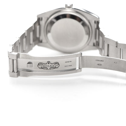 Rolex Stainless Steel 34mm Air-King Oyster Perpetual Watch Concentric Blue 114200 5 of 5