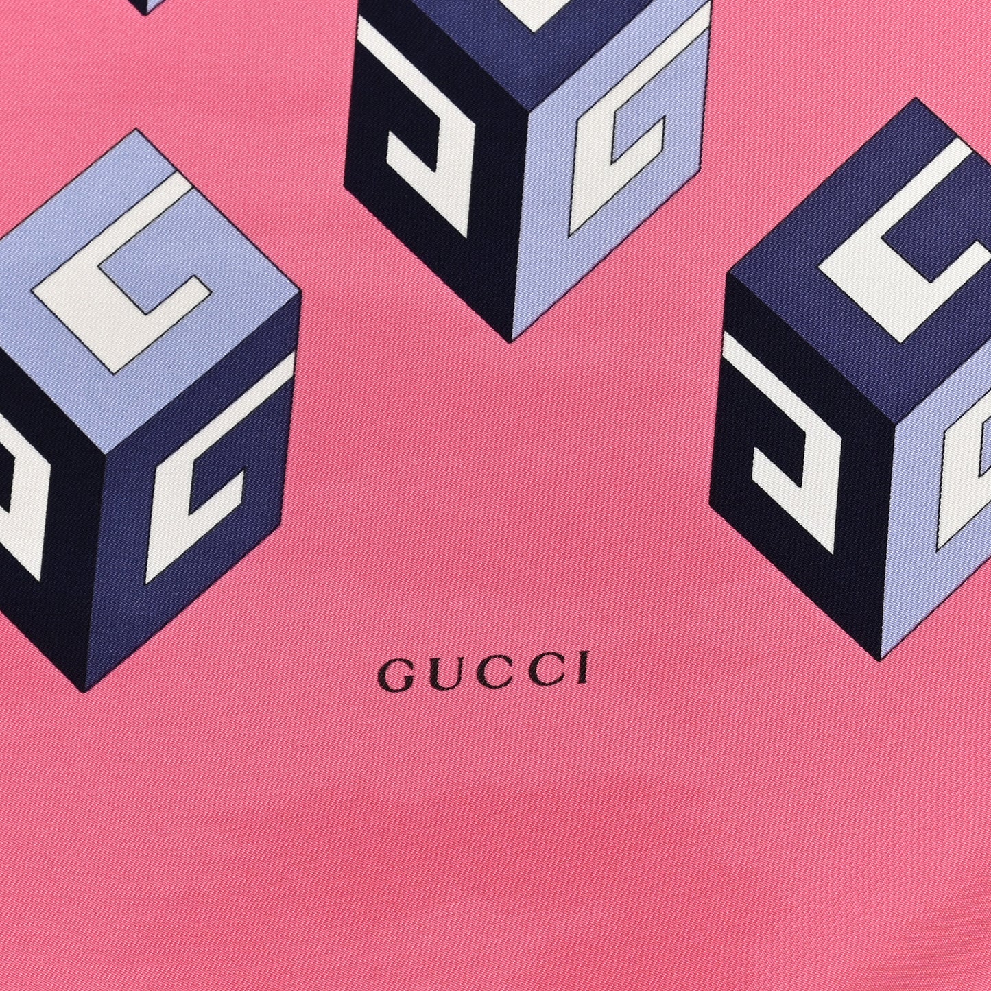 Silk GG Wallpaper Print Scarf Pink