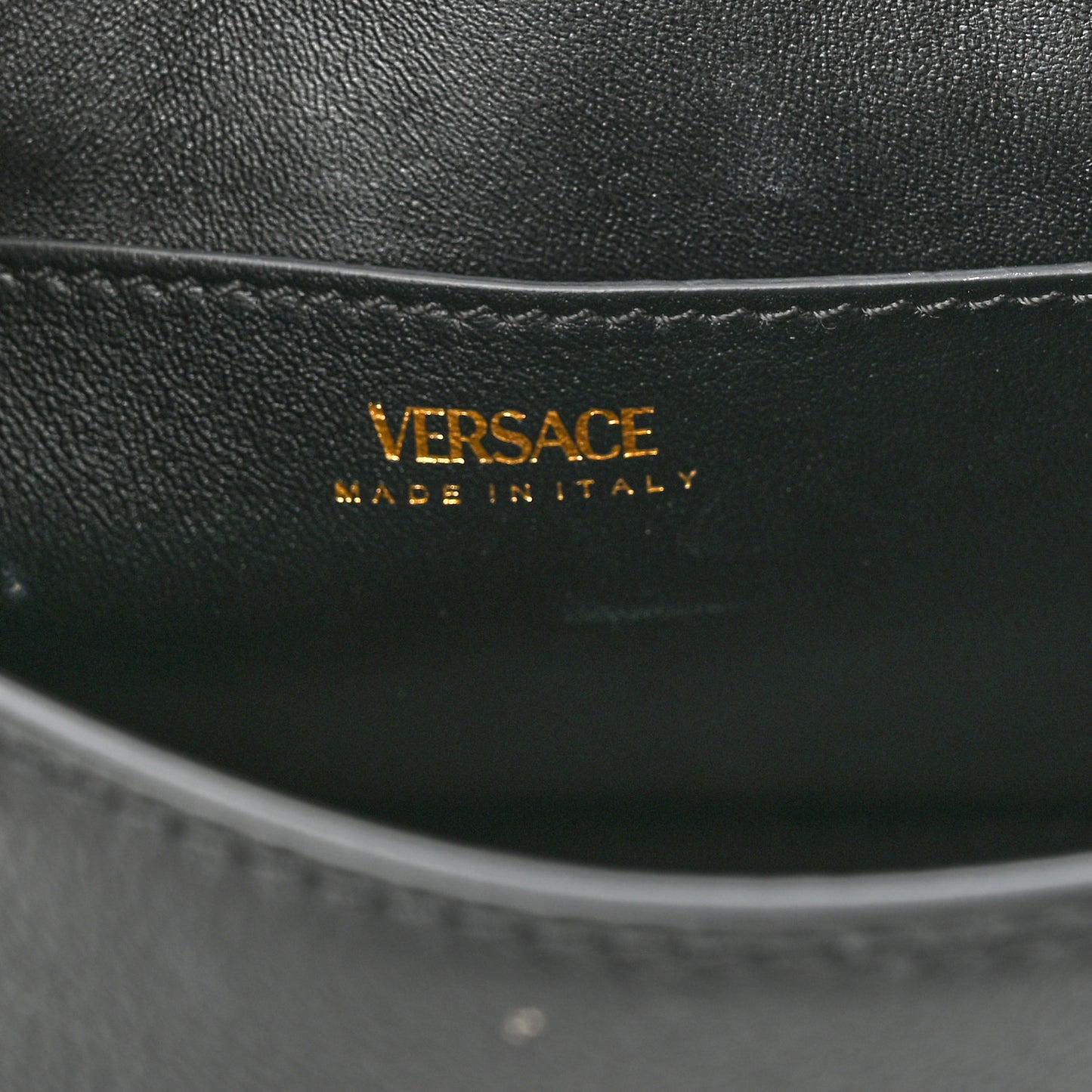 Grained Calfskin Small La Medusa Top Handle Bag Black