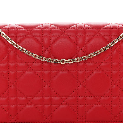Christian Dior Lambskin Cannage Lady Dior Pouch Red 8 of 10