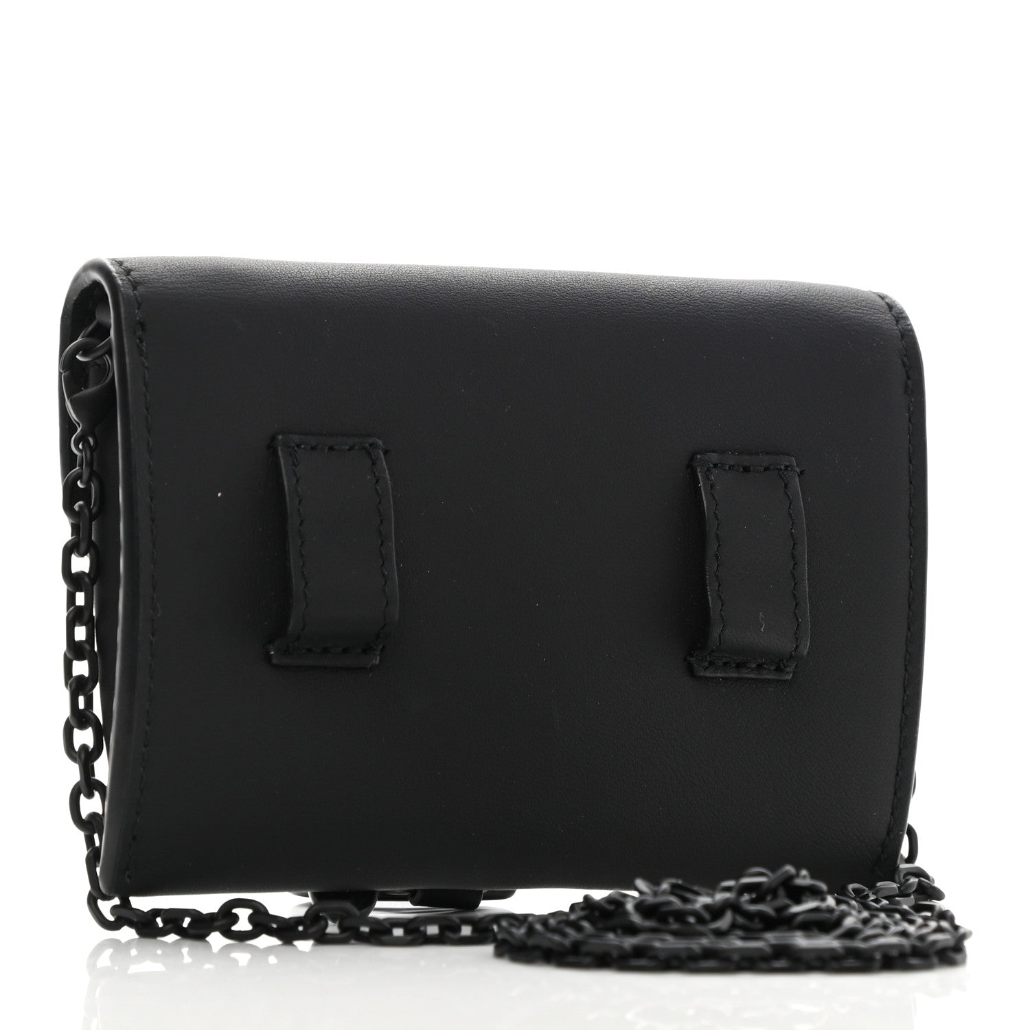 Christian Dior Ultra Matte Calfskin Nano Saddle Chain Pouch Black 3 of 9