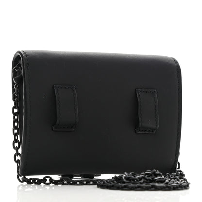Christian Dior Ultra Matte Calfskin Nano Saddle Chain Pouch Black 3 of 9