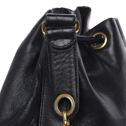 Chanel Lambskin CC Drawstring Shoulder Bag Black 18 of 19
