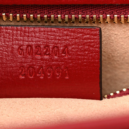 Gucci GG Supreme Monogram Azalea Calfskin Horsebit 1955 Shoulder Bag Beige Ebony New Cherry Red 7 of 11