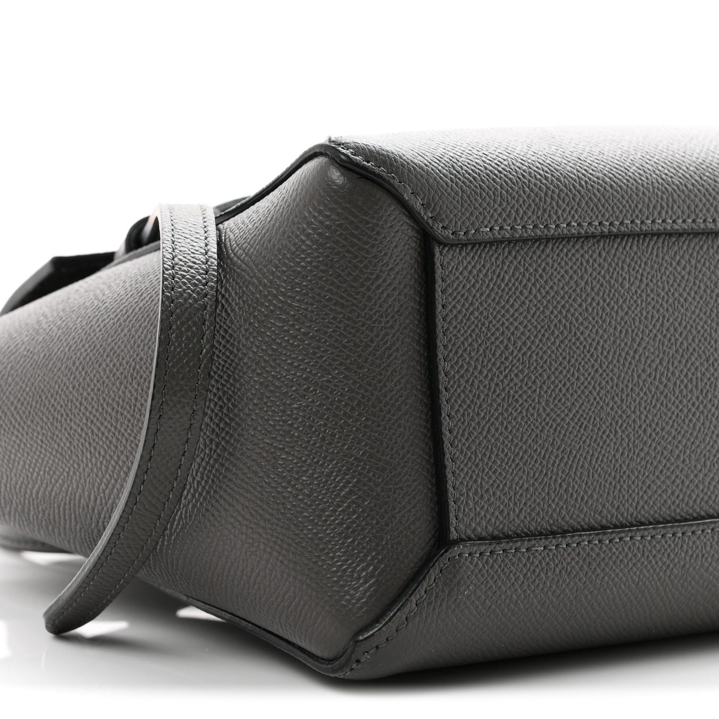 Grained Calfskin Nano Belt Bag Grey