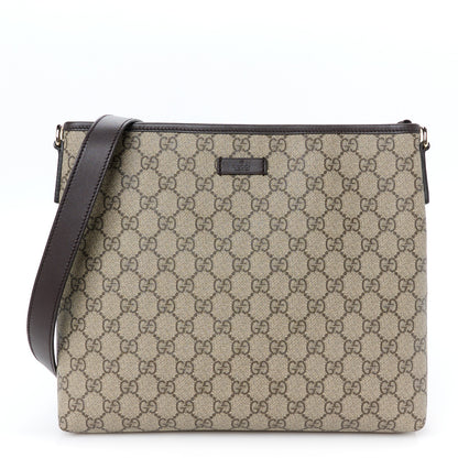 Gucci GG Plus Monogram Medium Flat Messenger Bag Dark Brown 1 of 9
