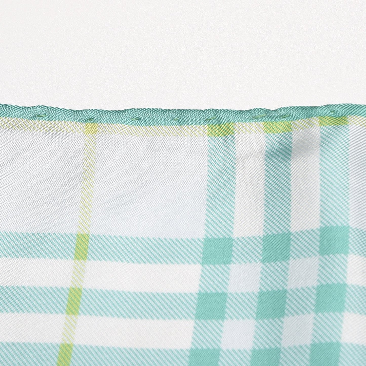 Silk Check Scarf Green