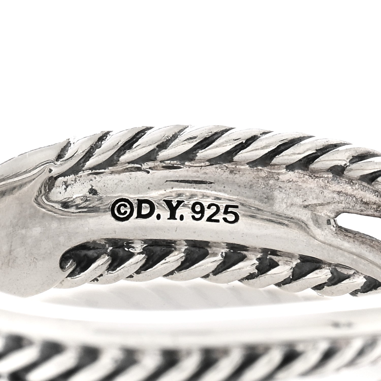 David Yurman Sterling Silver Diamond X Crossover Ring 58 8.25 4 of 4