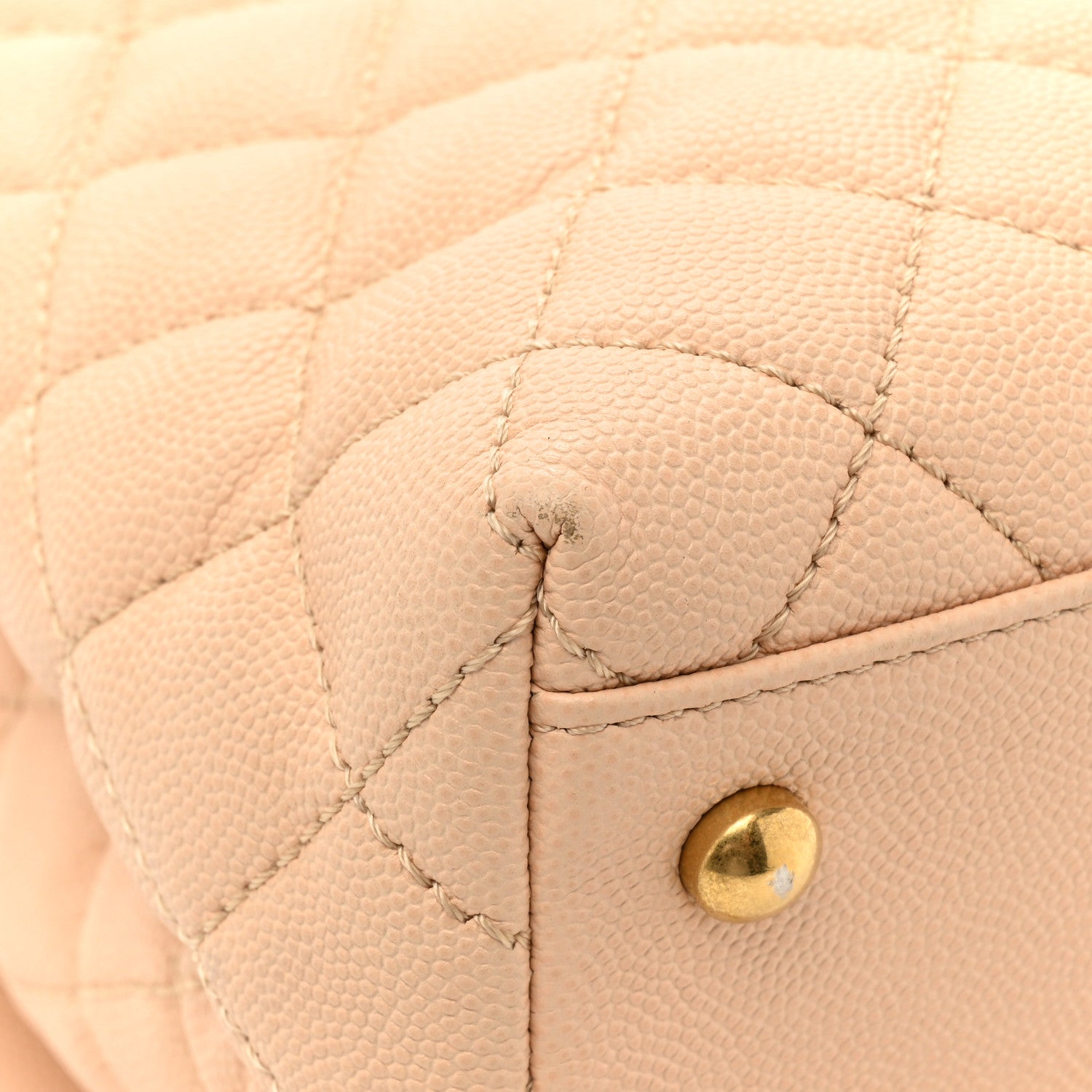 Chanel Caviar Quilted Medium Coco Handle Flap Light Beige 18 of 20