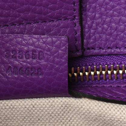 Gucci Pebbled Calfskin Large Bamboo Shopper Tote Violet Parma 7 of 9