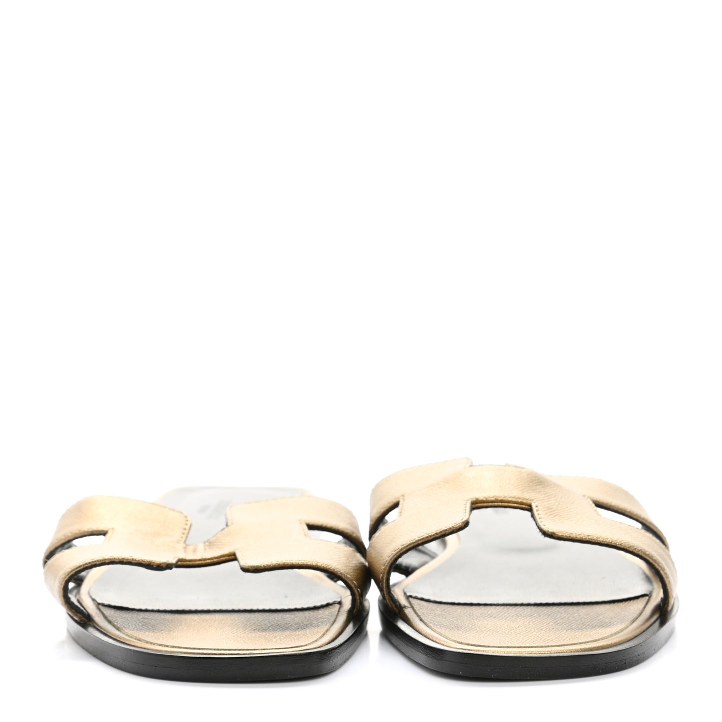 Metallic Epsom Oran Sandals 36 Vert Bronze