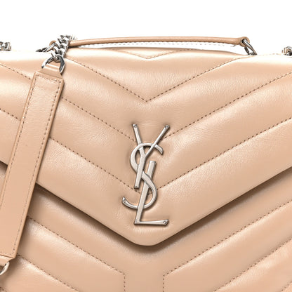Saint Laurent Calfskin Y Quilted Monogram Small Loulou Chain Satchel Dark Beige 8 of 11
