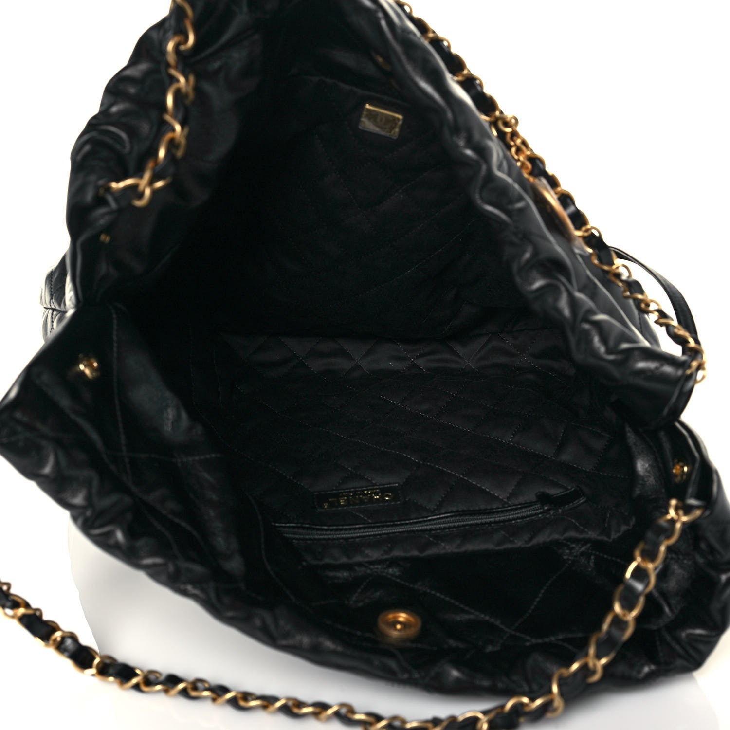 Chanel Shiny Calfskin Quilted Chanel 22 Black 6 of 14