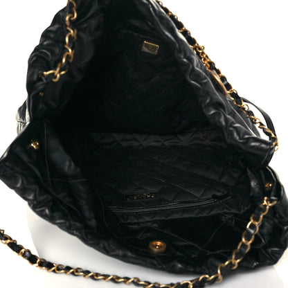 Chanel Shiny Calfskin Quilted Chanel 22 Black 6 of 14