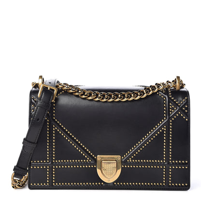 Christian Dior Lambskin Studded Medium Diorama Flap Bag Black 1 of 13