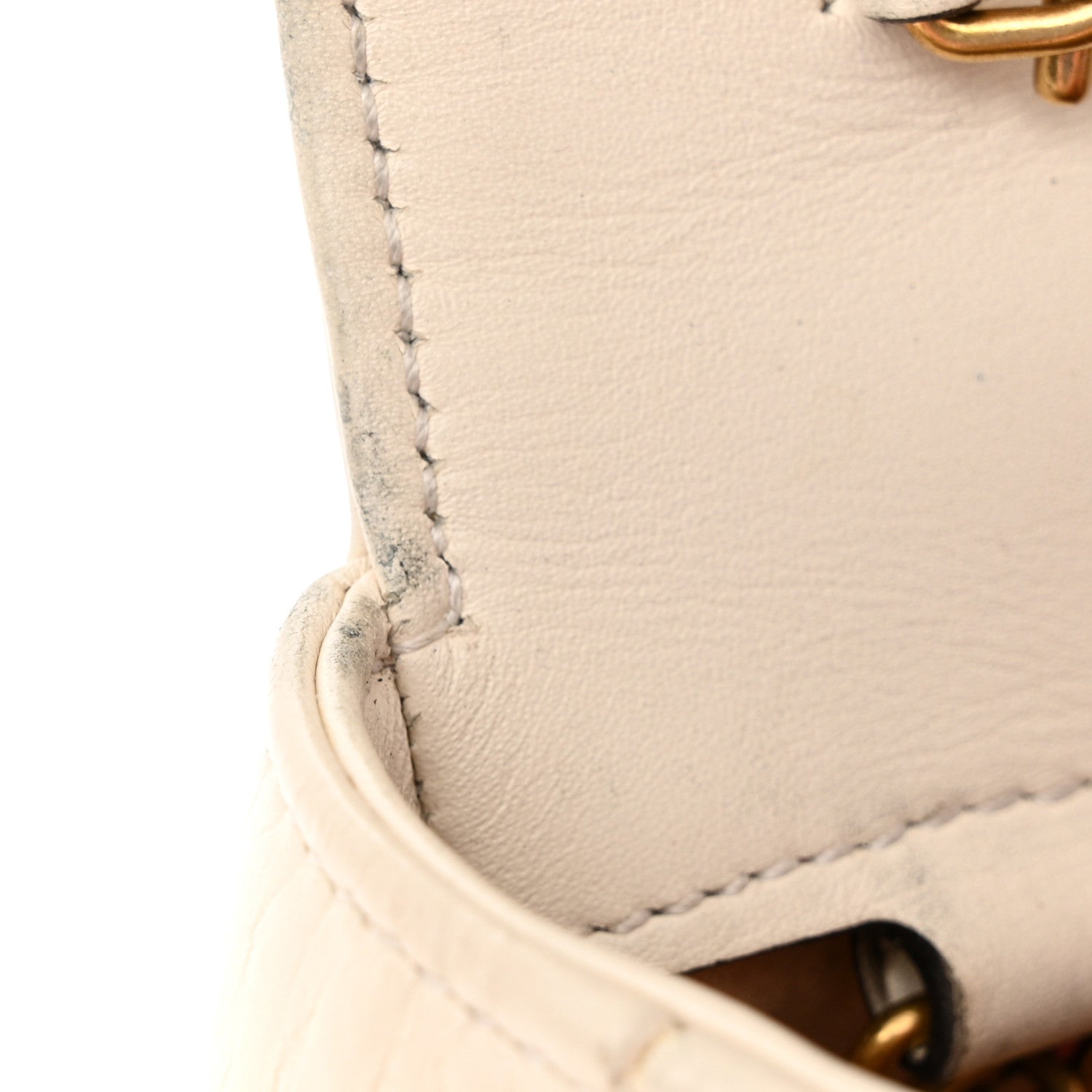 Gucci Calfskin Matelasse Super Mini GG Marmont Shoulder Bag White 13 of 19