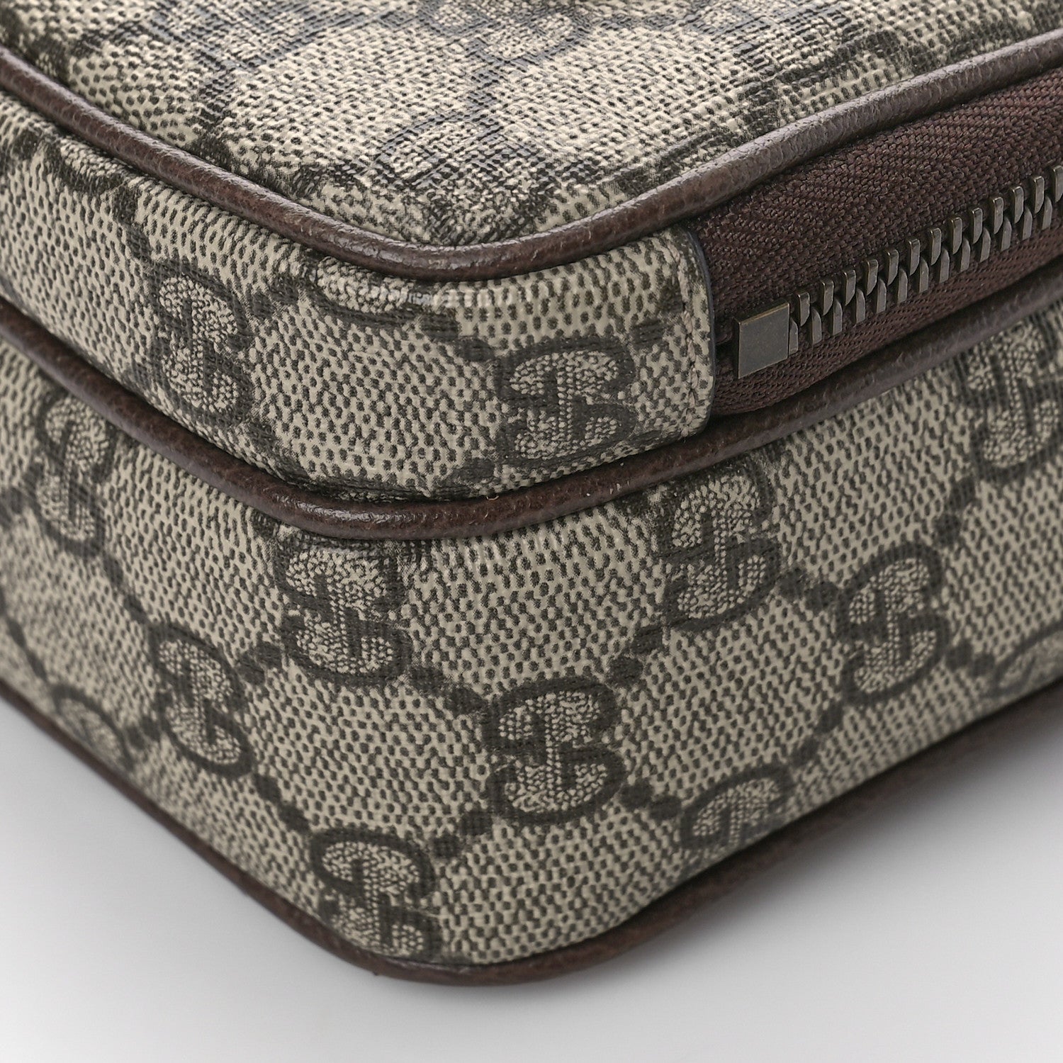 Gucci GG Supreme Monogram Mini Neo Vintage Double Zip Messenger Bag Beige New Acero Crop 9 of 9