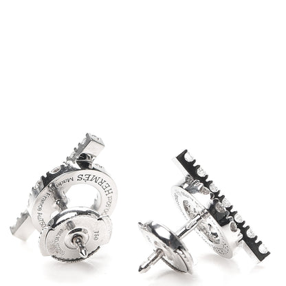 Hermes 18K White Gold Diamond Finesse Earrings 3 of 5