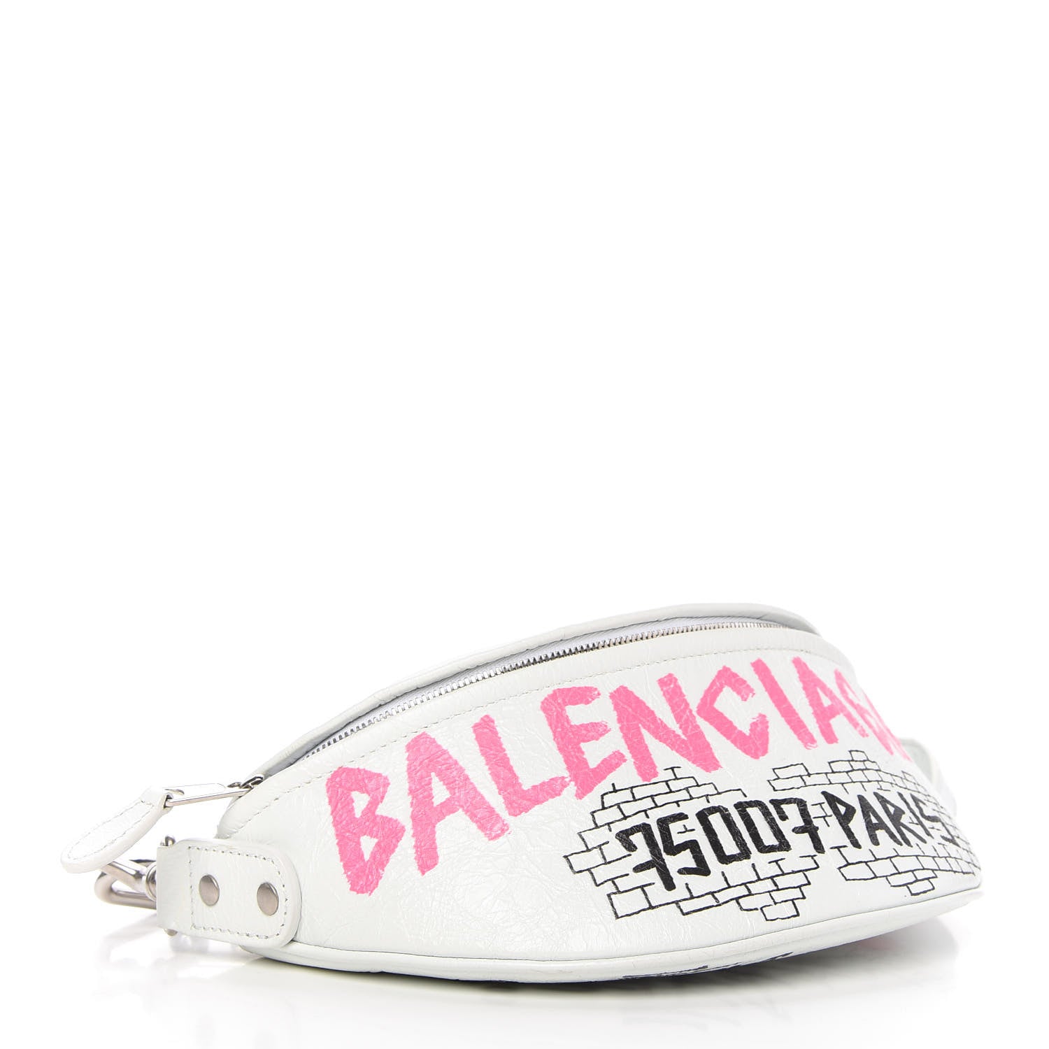 Balenciaga Agneau Arena Graffiti All Over XXS Souvenir Belt Bag White Multicolor 4 of 11