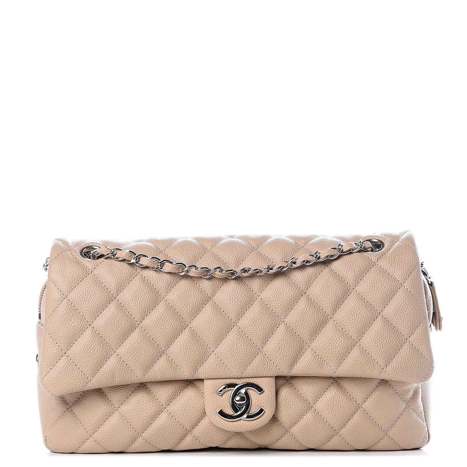 Chanel Caviar Quilted Jumbo Easy Flap Beige 1 of 10