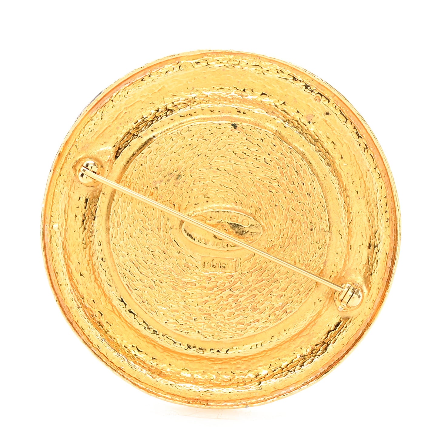 31 Rue Cambon Medallion Brooch Gold