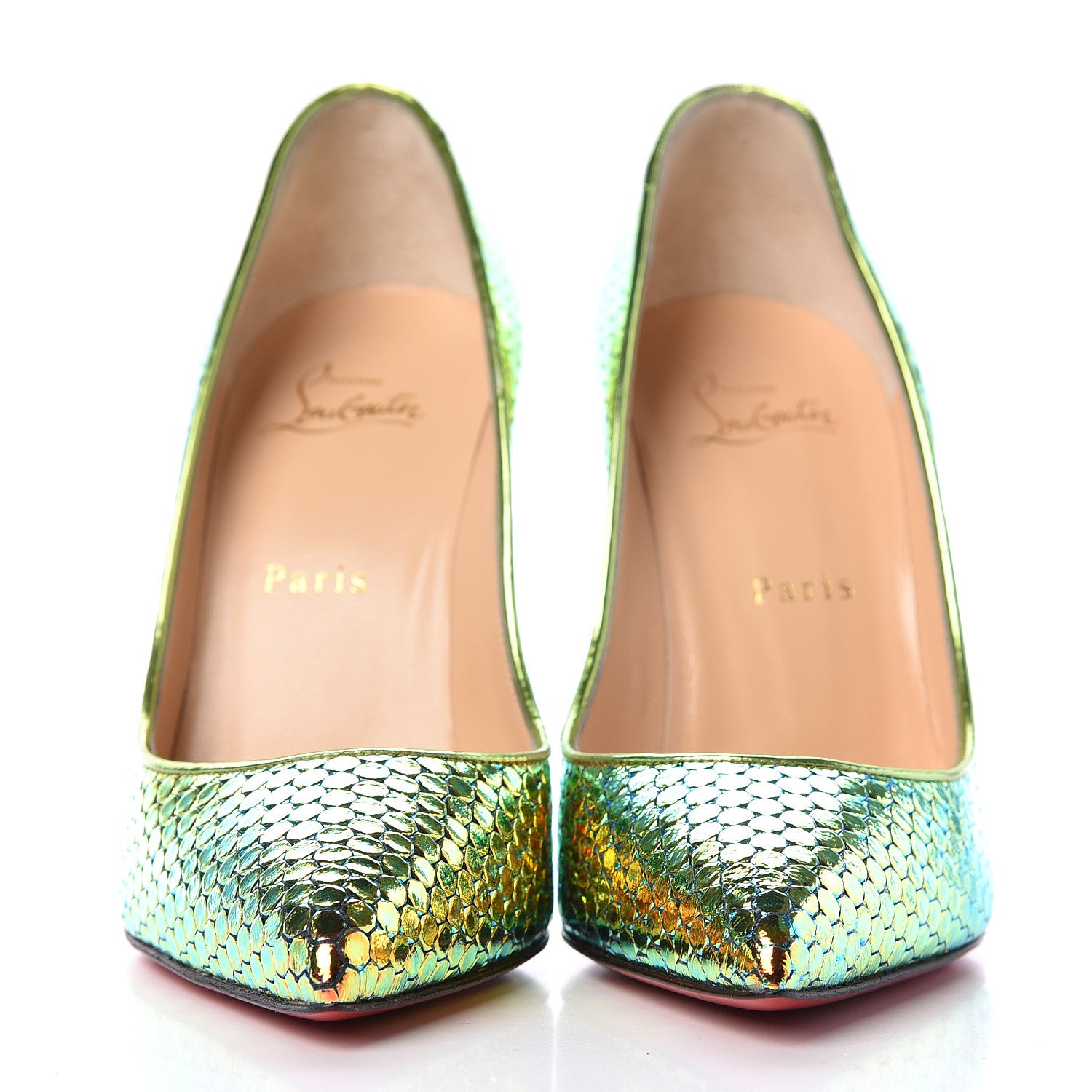 Christian Louboutin Specchio Ruche Pigalle Follies 100 Pumps 38 Taiga 2 of 8