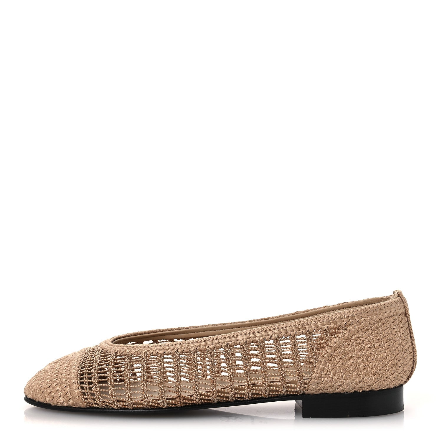 Chanel Raffia Cap Toe Ballerina Flats 36 Beige 1 of 11