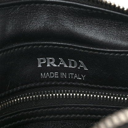 Prada City Calfskin Racing Logo Camera Bag Black Fuxia 6 of 8