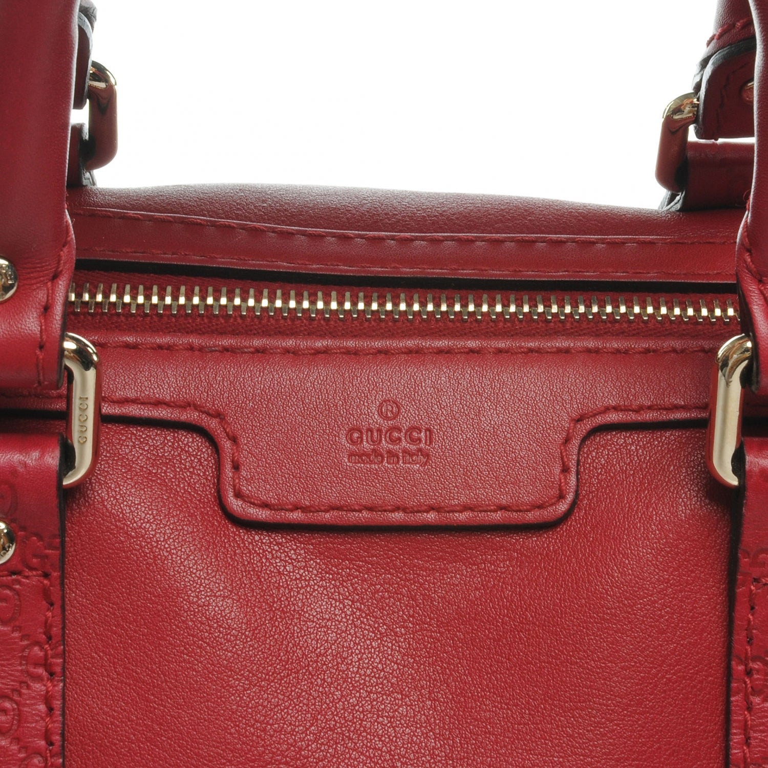 Gucci Leather Vintage Web Medium Boston Red 5 of 13