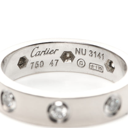 Cartier 18K White Gold 8 Diamond 4mm Wedding Band LOVE Ring 47 4 4 of 6