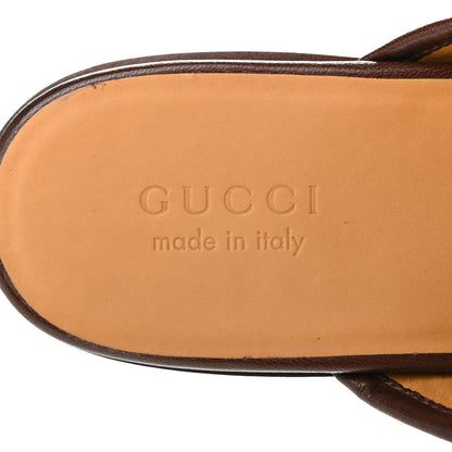 Gucci Goatskin Mens Horsebit Slippers 11.5 Light Brown 7 of 8