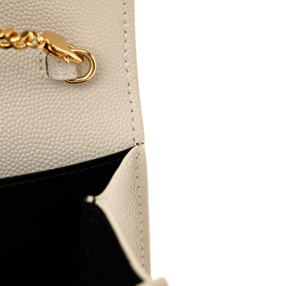 Saint Laurent Grain De Poudre Monogram Uptown Chain Wallet Crema Soft 12 of 12