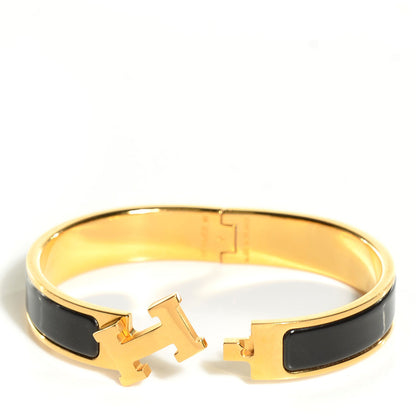 Hermes Enamel Narrow Clic Clac H Bracelet GM Black 5 of 6