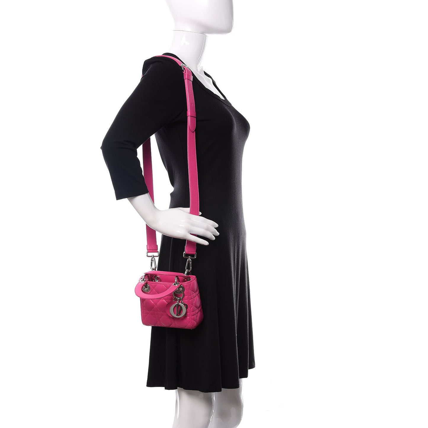 Lambskin Cannage Mini Lady Dior Sorbet