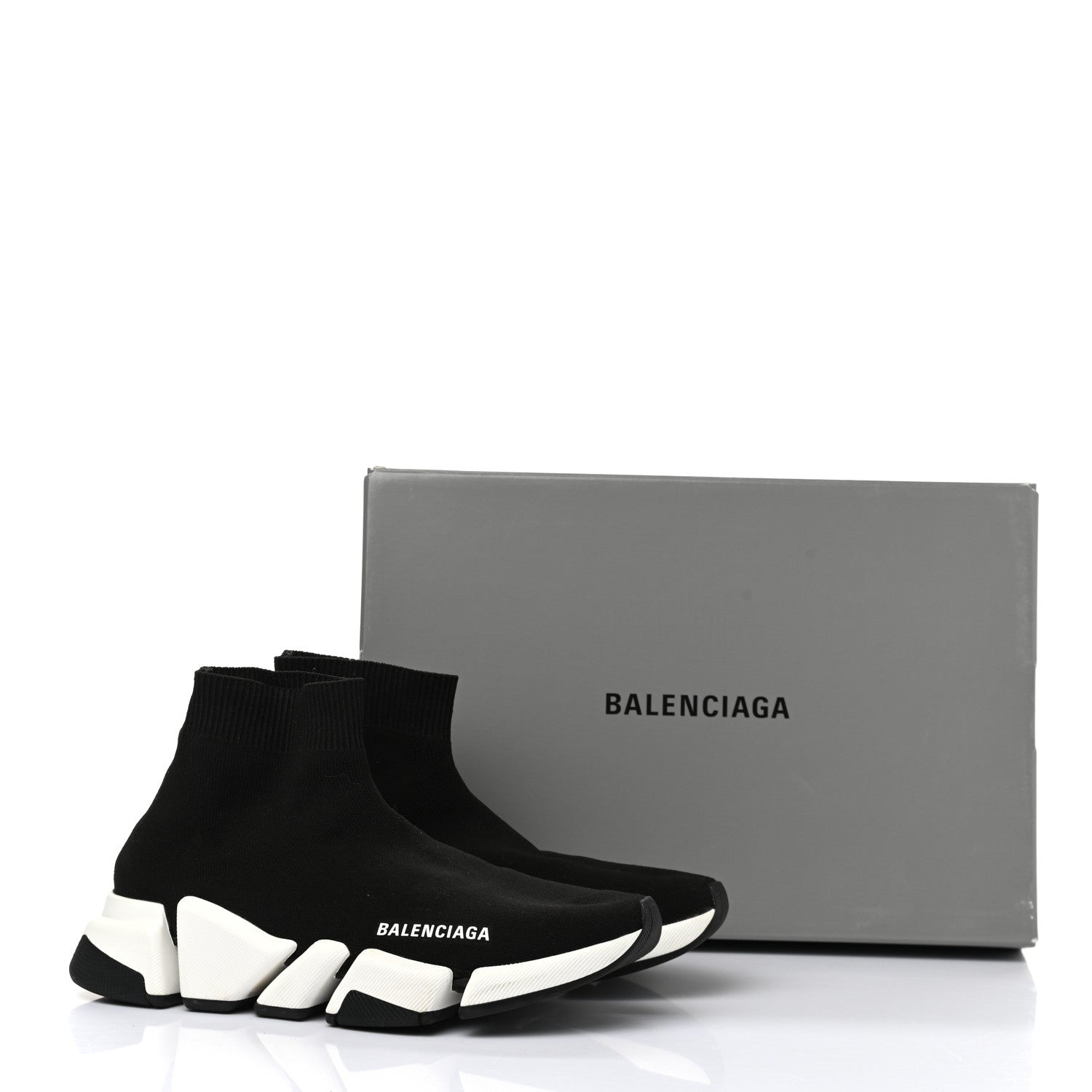Balenciaga Technical 3D Recycled Knit Bi-Color Sole Womens Speed 2.0 Sneakers 37 Black White 13 of 13